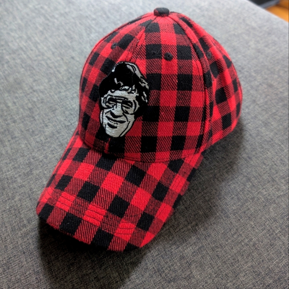 Smoke's Poutinerie Graphic Red and Black Checkered Cap
